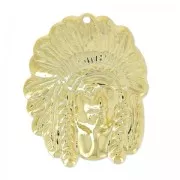Pendente indiano 30 mm Dorato oro fino x1