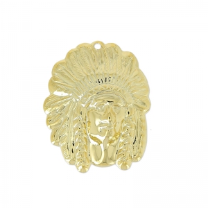 Pendente indiano 20 mm Dorato oro fino x1
