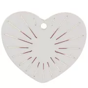 Pendente a cuore in rilievo in plexiglas 25x29 mm - Dorato - Brillantini rossi x1