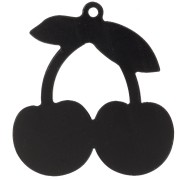 Pendente ciliegia 48,5x45 mm in plexiglas - effetto specchio - Dorato - Rosso x1