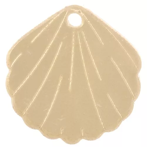 Ciondolo a conchiglia in plexiglas da 19 mm - Effetto specchio - Dorato x1