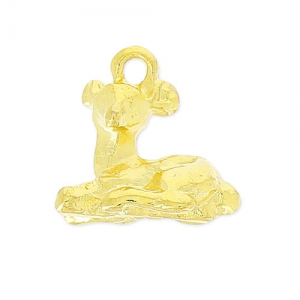 Ciondolo cerbiatto 11 mm dorato x1