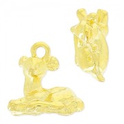 Ciondolo cerbiatto 11 mm dorato x1