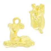 Ciondolo cerbiatto 11 mm dorato x1