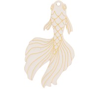 Pendente carpa Koi 55x30 mm in plexiglas - effetto specchio - arancione x1