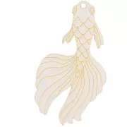 Pendente carpa Koi 55x30 mm in plexiglas - effetto specchio - arancione x1