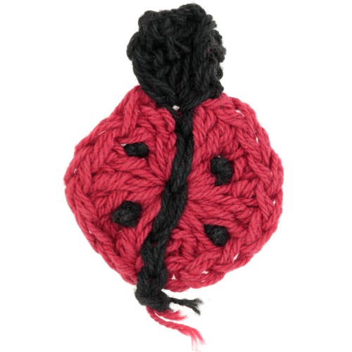 Pendente coccinella gancio pendente 42x32 mm - Rosso - Nero x1