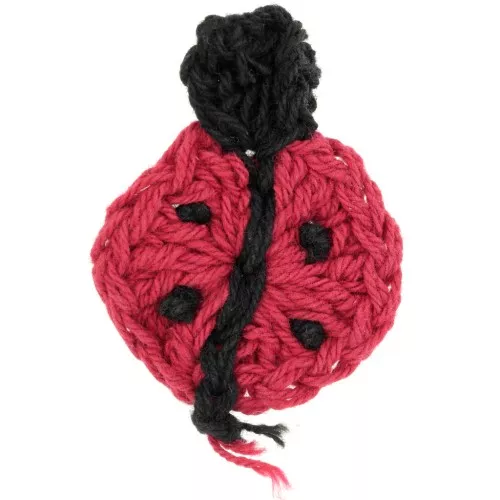 Pendente coccinella gancio pendente 42x32 mm - Rosso - Nero x1