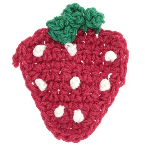 Pendente a forma di fragola uncinata 40x33 mm - Rosso - Verde x1