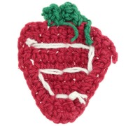 Pendente a forma di fragola uncinata 40x33 mm - Rosso - Verde x1