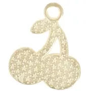 Ciondolo 18x15 mm in resina epossidica - Rosso - Verde - Dorato con oro fino x1