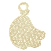 Ciondolo a banana 18x13 mm in resina epossidica - Giallo - Dorato con oro fino x1