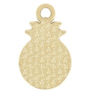 Ciondolo ananas 18x11 mm in resina epossidica - Giallo - Dorato con oro fino x1