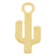 Ciondolo a forma di cactus 15x7,5 mm - Dorato con oro fino x1|raw }}