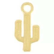 Ciondolo a forma di cactus 15x7,5 mm - Dorato con oro fino x1