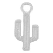 Ciondolo a forma di cactus 15x7,5 mm - Placcatura in argento antico x1|raw }}