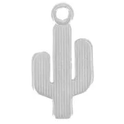 Pendente Cactus 25x13 mm - Impiallacciatura in argento invecchiato x1