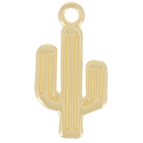 Pendente a forma di cactus 25x13 mm - Dorato con oro fino x1