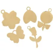 Mix ciondoli epossidici Jardin en fleurs - Esclu Perles & Co Acciaio inox 304L x5