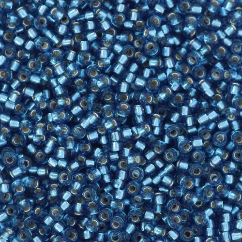Rocaille Miyuki 15/0 25 - Argento rivestito Capri Blue x8g
