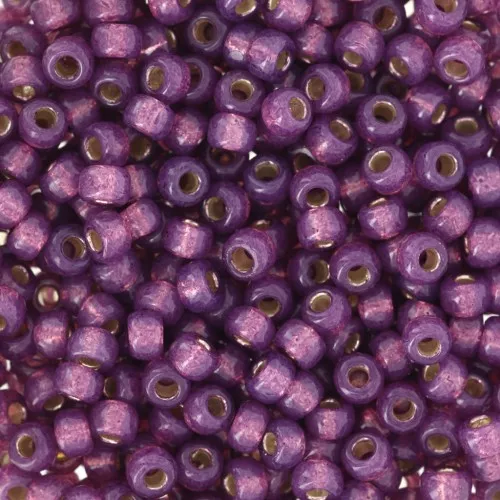 Rocaille Miyuki Duracoat 8/0 4248 - Argento foderato tinto di lilla scuro x8g