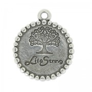 Ciondolo albero 24x21 mm Placcatura argento antico x1