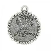 Ciondolo albero 24x21 mm Placcatura argento antico x1