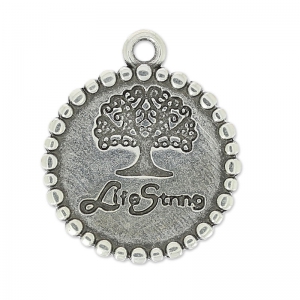 Ciondolo albero 24x21 mm Placcatura argento antico x1