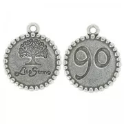 Ciondolo albero 24x21 mm Placcatura argento antico x1