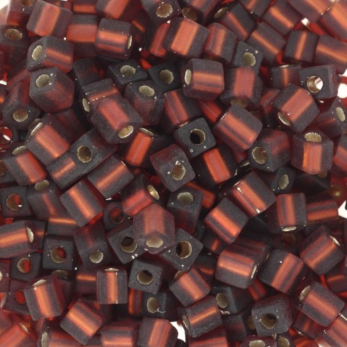 Cubetti Miyuki 3 mm SB3-5F - Topazio scuro Argento foderato Mat x10g