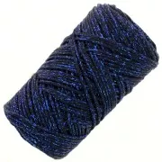 Bobine de cordon en coton pour macramé Cotton Air Glitter 1 mm - Bleu Marine x90m