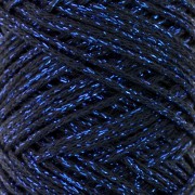 Bobina di cotone Air Glitter 1 mm per macramè - blu navy x90m