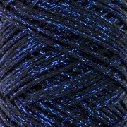 Bobina di cotone Air Glitter 1 mm per macramè - blu navy x90m
