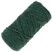 Bobine de cordon en coton pour macramé Cotton Air Glitter 1 mm Vert Bouteille x90m