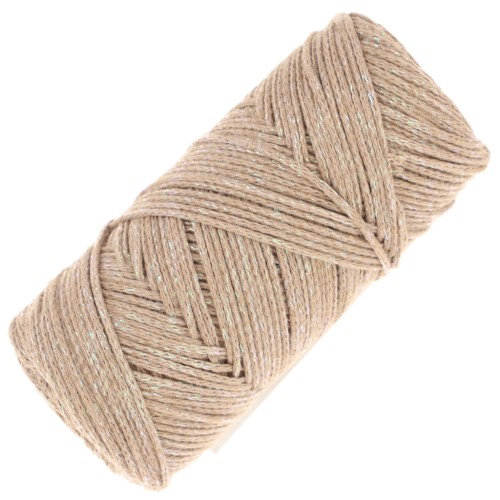 Rocchetto di cotone Air Glitter 1 mm per macramè - Cammello x90m