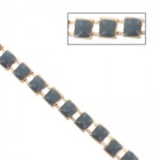 Catena quadrato smaltato mm. 6.3 Grigio dorato x 50cm|raw }}
