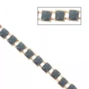 Catena quadrato smaltato mm. 6.3 Grigio dorato x 50cm