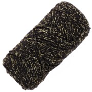 Rocchetto di cotone Air Glitter 1 mm per macramè - Nero x90m