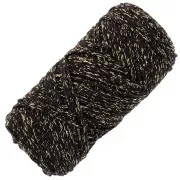 Rocchetto di cotone Air Glitter 1 mm per macramè - Nero x90m
