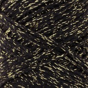 Rocchetto di cotone Air Glitter 1 mm per macramè - Nero x90m
