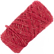 Rocchetto di cotone Air Glitter 1 mm per macramè - Rosso x90m|raw }}