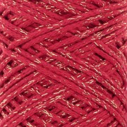 Rocchetto di cotone Air Glitter 1 mm per macramè - Rosso x90m