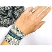 Laccetto cotone etnico 5 mm Bianco/Nero Mix x1m