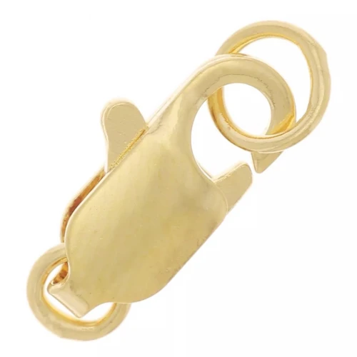 Chiusura a moschettone allungata con anelli chiusi da 12 mm - Dorata x1