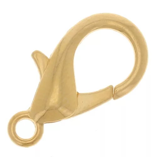 Chiusura a moschettone da 18 mm dorato con oro fino x1