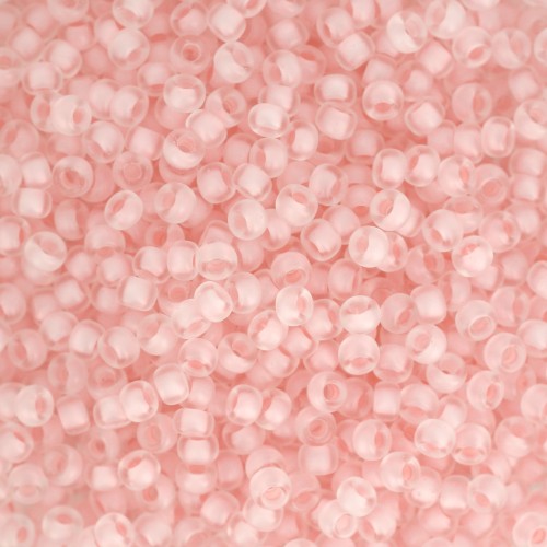 Rocaille Miyuki 11/0 1923 - Pale Pink Lined Crystal Semi Mat x8g