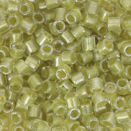 Miyuki Delica 8/0 DBL-0910 - Cristallo giallo scintillante verde foderato x8g