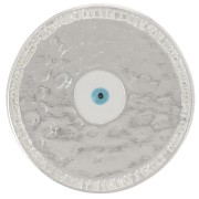 Pendente rotondo irregolare in resina epossidica da 23 mm - Placcatura in argento x1|raw }}