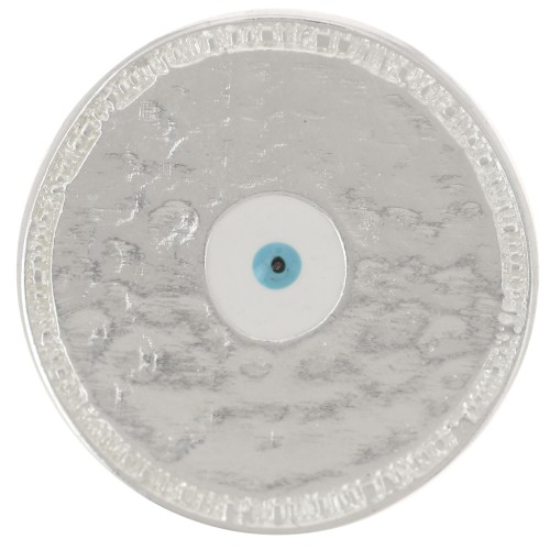 Pendente rotondo irregolare in resina epossidica da 23 mm - Placcatura in argento x1