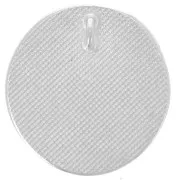 Pendente rotondo irregolare in resina epossidica da 23 mm - Placcatura in argento x1